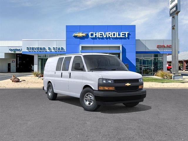 2025 Chevrolet Express Cargo WT in Summit White — front three-quarter view
