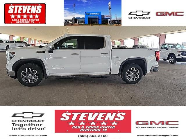 2022 GMC Sierra 1500 SLT in Summit White — front three-quarter view